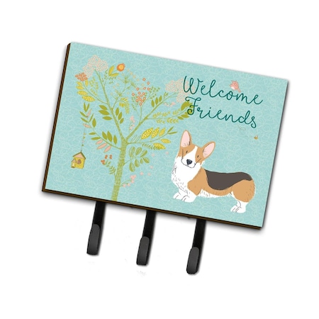 Carolines Treasures Welcome Friends Pembroke Welsh Corgi Tricolor Leash or Key Holder, 6 x 2 x 9 in. BB7609TH68